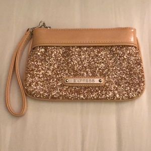 Rose Gold sparkle wristlet